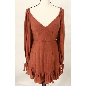 Saint + Secrets Brown Fit & Flare Midi‎ Dress - Women's Size Medium